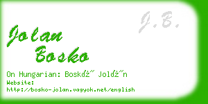 jolan bosko business card